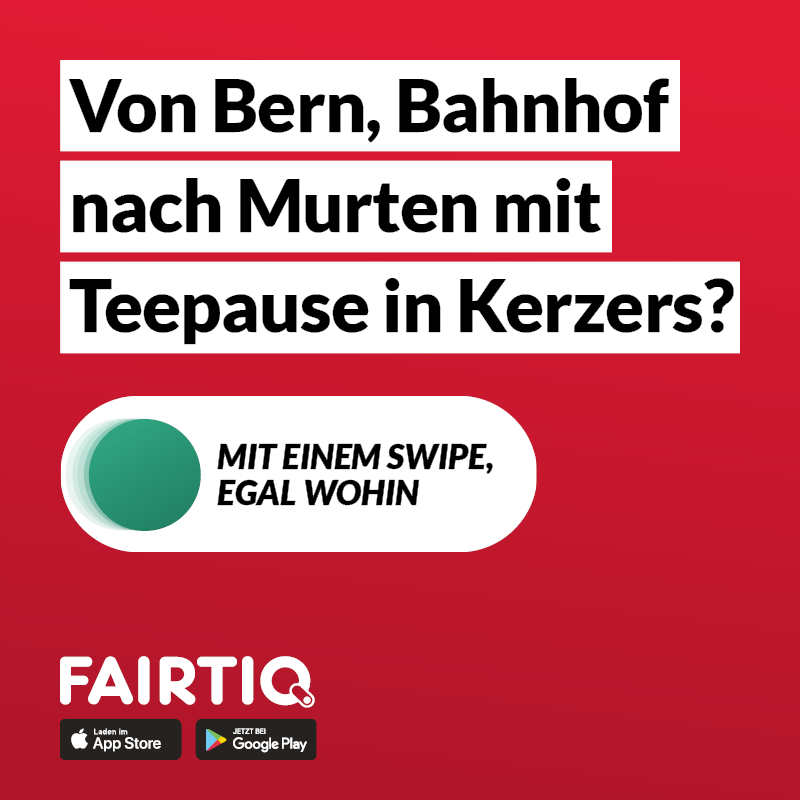 Publicité suisse avec slogan en allemand